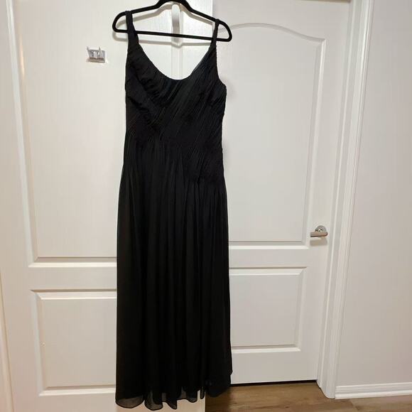 Rene Ruiz Hand-Draped Black Gown A-Line Sleeveless Size 10 - Picture 3 of 8